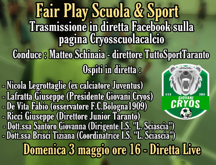 Eventi Cryos 3 maggio